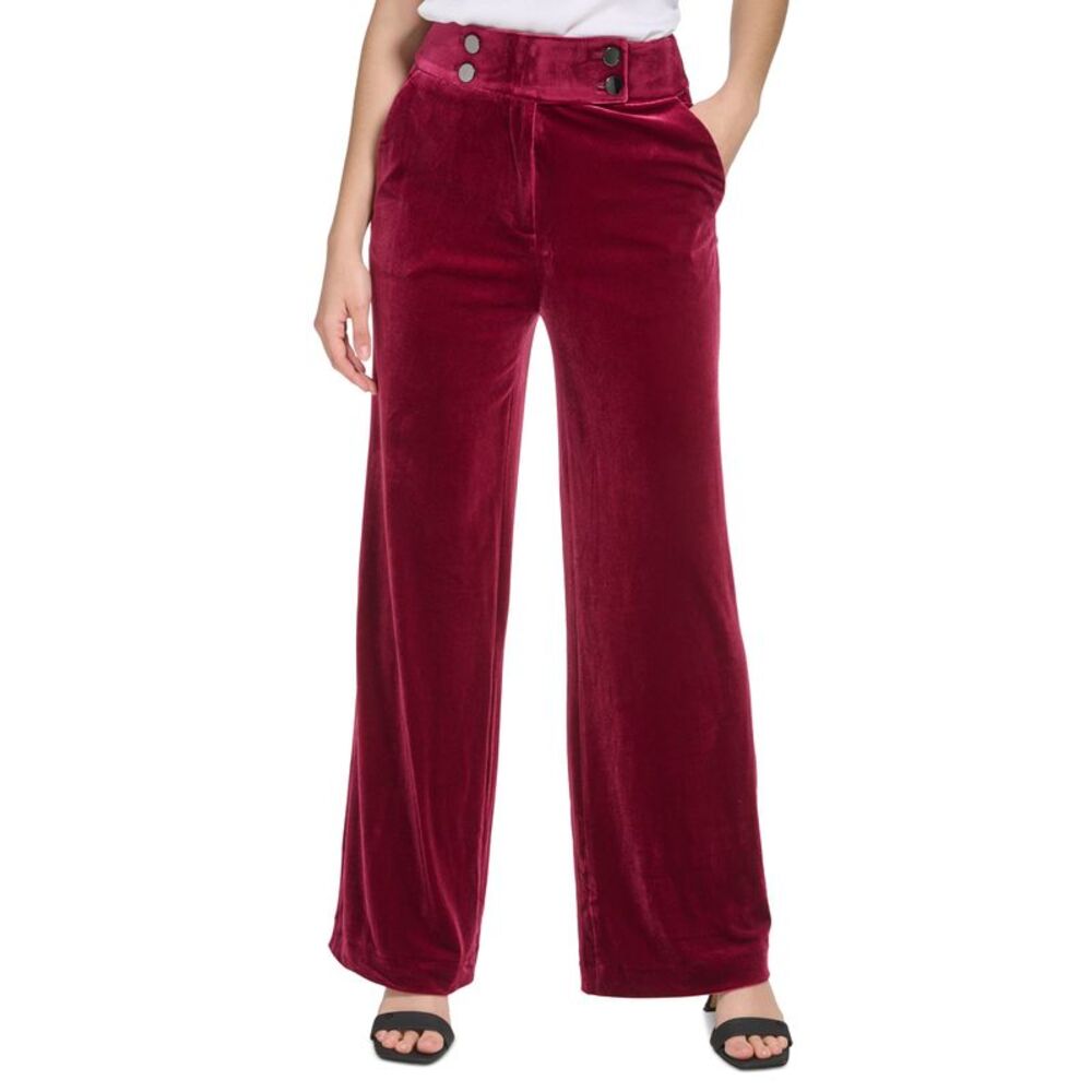 Calvin Klein Women's Velvet Wide Leg Pants